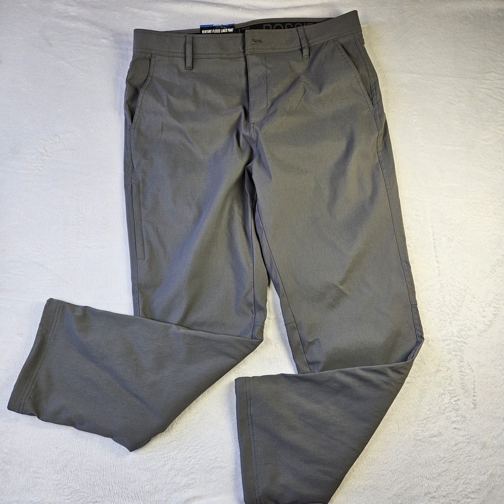 Gerry Venture Fleece Lined Pants Mens 36x32 Gray Stretch Water Resistant Cargo